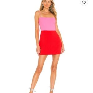 REVOLVE Amanda Uprichard Avani Dress in Vibrant Pink and Red